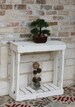 Distressed White Slatted Entry Console 