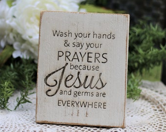 Jesus and germs sign | Etsy