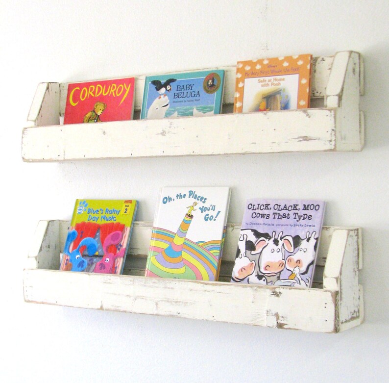 Rustic Bookshelves Nursery Decor Farmhouse Shelf Etsy