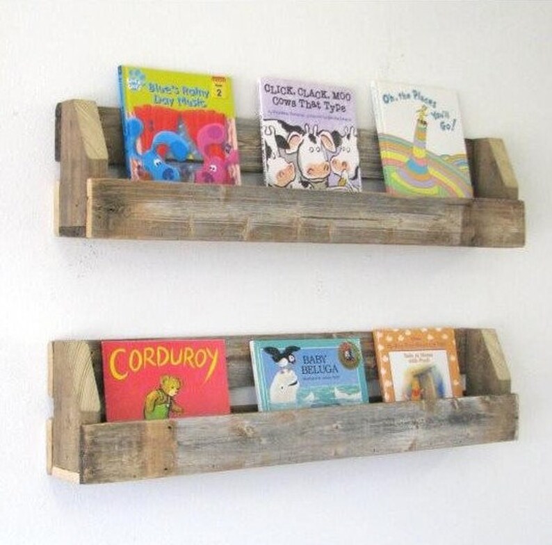 Rustic Bookshelves Nursery Decor Farmhouse Shelf Etsy