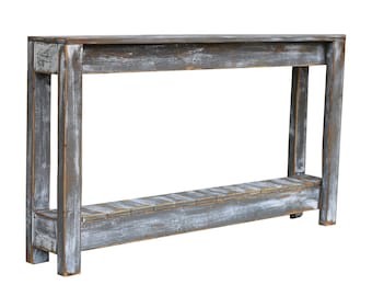 46x8x28H Weathered Gray Console