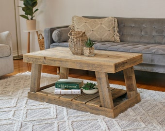 Natural A-Frame Wrap Around Coffee Table