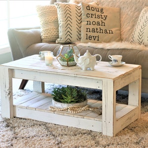 Original Coffee Table with Shelf White