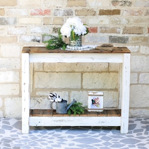 Rustic 36 Inch Combo Console Table