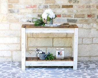 Rustic 36 Inch Combo Console Table