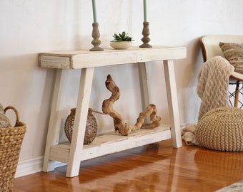 White Aztec A-Frame 46-Inch Console Table