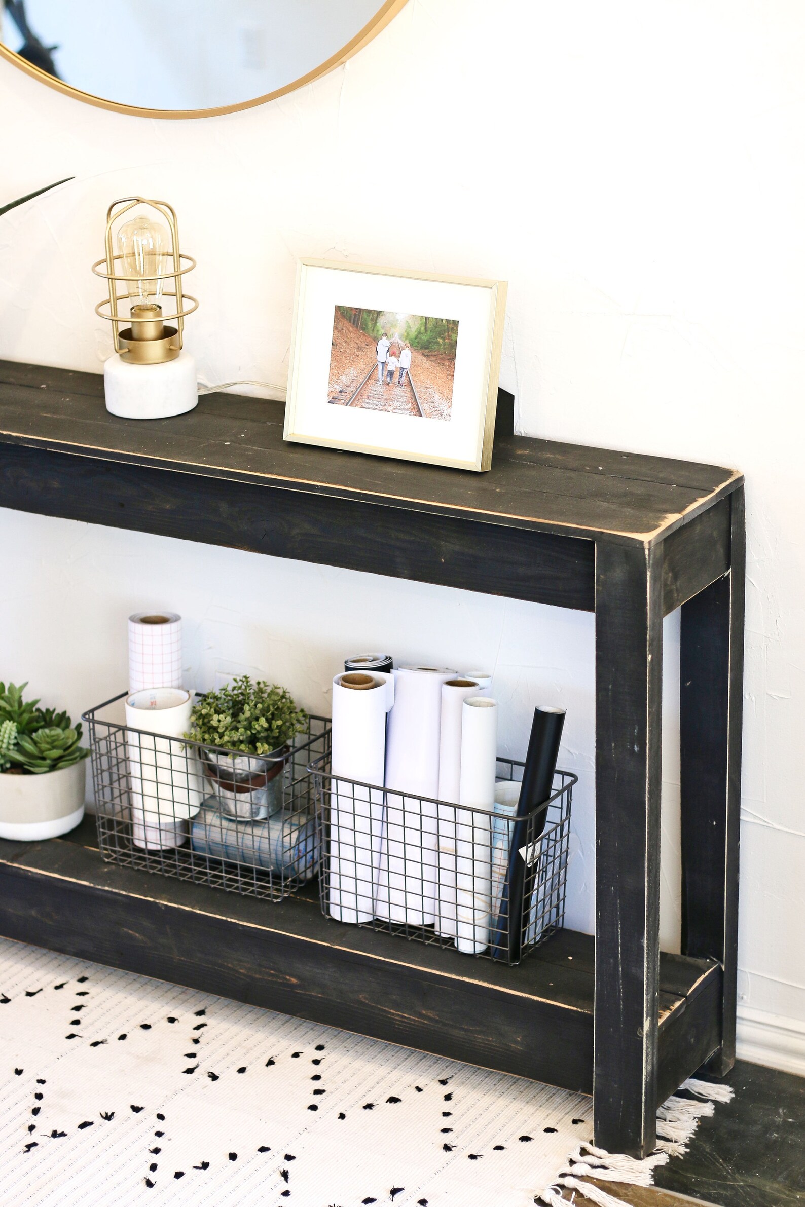 60 Black Farmhouse Console Table Etsy