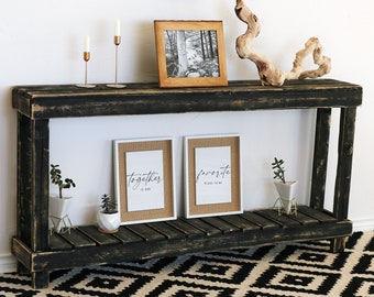 Solid Black 60" Luxe Console Table