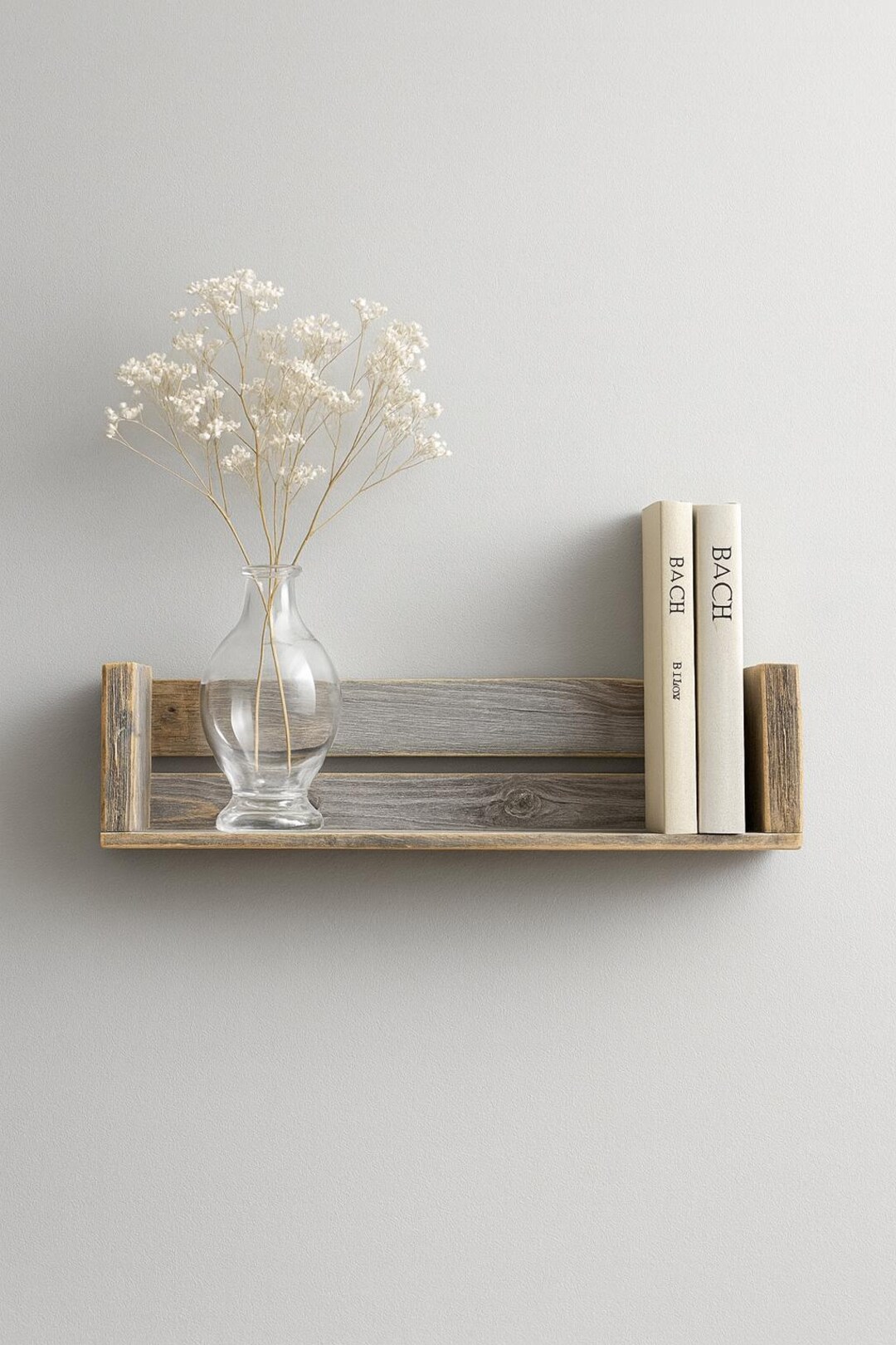 24" Reclaimed Wood Floating Shelf | Rustic Handmade Accent Home Decor ...