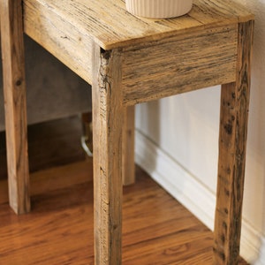 Natural Reclaimed Wood Open Leg Side Table imagem 6