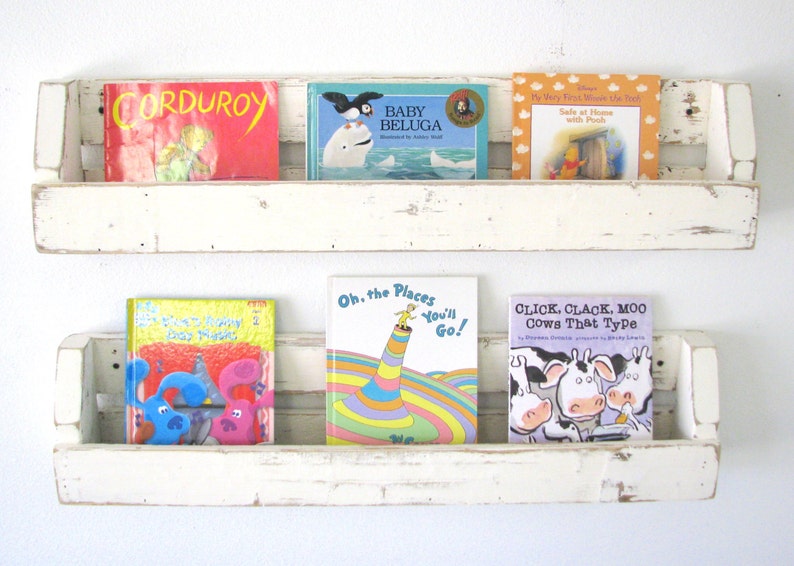 Rustic Bookshelves Nursery Decor Farmhouse Shelf Etsy