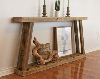 60" Natural A-Frame Console Table