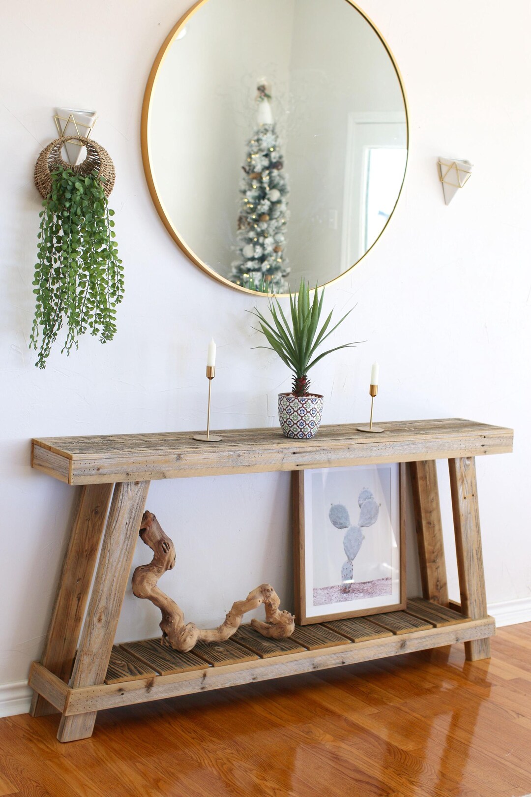 60x10x30h Natural Luxe A-frame Console Table - Etsy