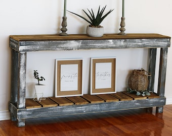 60" Luxe Weathered Gray Combo Console