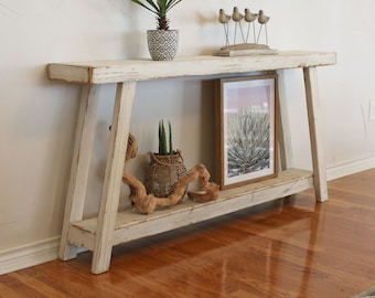 60" Solid White A-Frame Console Table