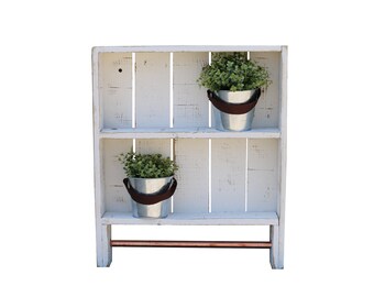 floating bathroom shelf with towel bar