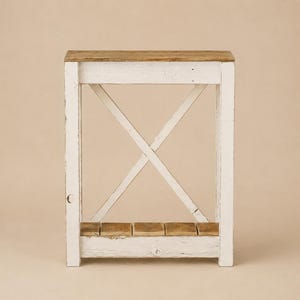 White Combo 28x10x36H X-Back Console for living room, entry way, dining, bedroom, bathroom, kitchen