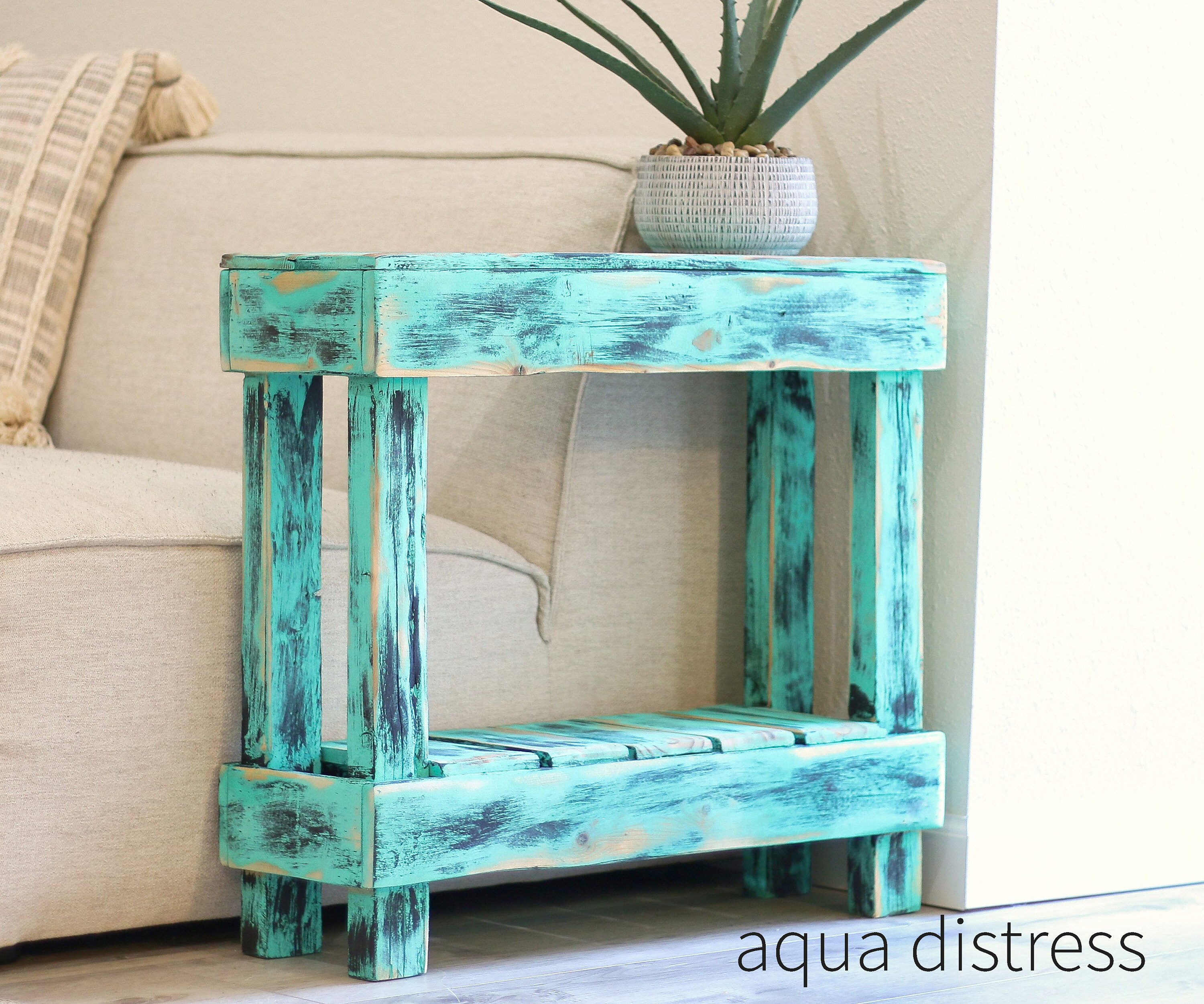 Aqua accent table deals