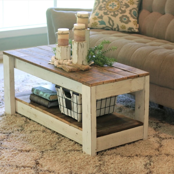 Combo Coffee Table with Shelf