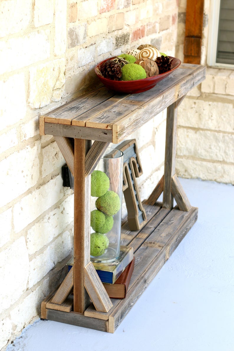 Natural Split Pedestal Console