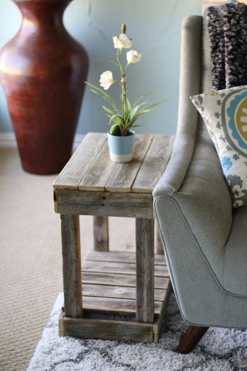 Slatted End Table Natural