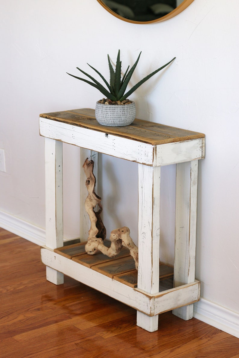 30x10x30 Slatted Console Table for Entryway, Living Room, Dining ...