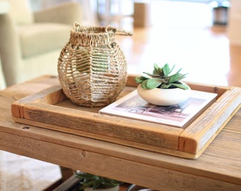 Handcrafted Reclaimed Wood Tray – Rustic Decorative Tray, 20x17
