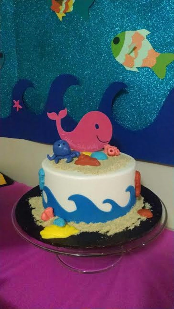 Baby Shower Whale Cake Topper Birthday Party Image 0