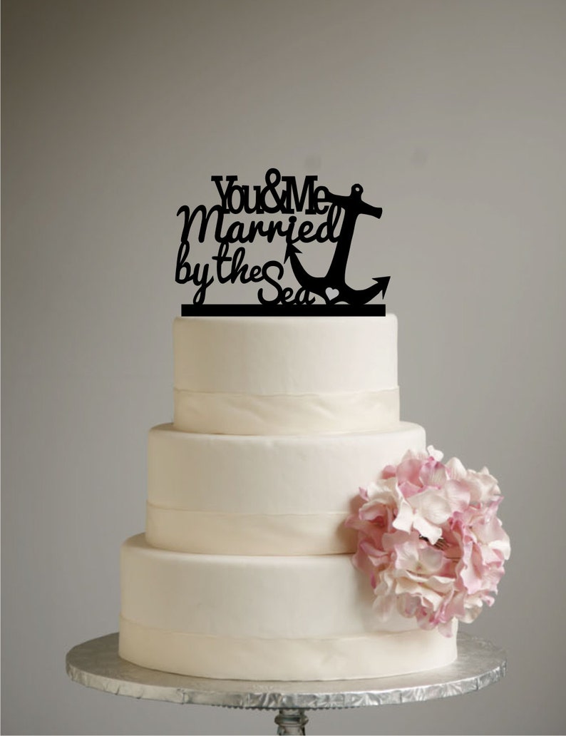 Anchor Beach Wedding Cake Topper Destination Wedding You Etsy