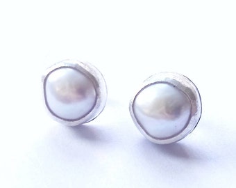 Large Baroque Freshwater Pearl Studs