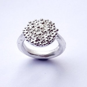 Silver Seafoam Ring, statement ring, bubble ring, silver ring, gifts for her, bobble ring, ball rings, chunky ring, handmade rings,