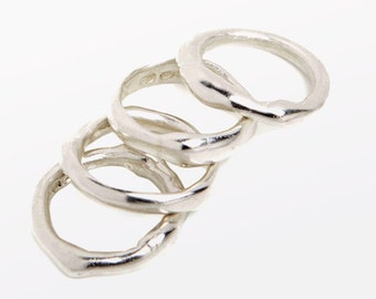 Melted Silver Rings