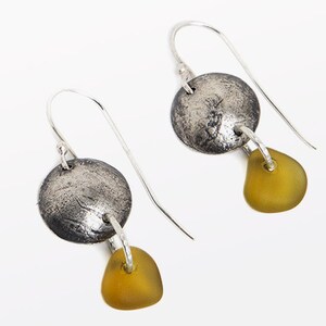 Boucles d&#39;oreilles pendantes en verre de mer