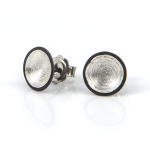 Oxidised & Silver domed studs, oxidised studs, silver studs, handmade studs, statement studs, small studs, tiny studs,