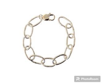 Handmade texturierte Sterling Silber Kettenarmband