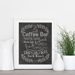 Coffe Bar Sign, Chalkboard Printable, INSTANT download, Printable chalkboard, Home decor, Bridal Shower, Baby Shower
