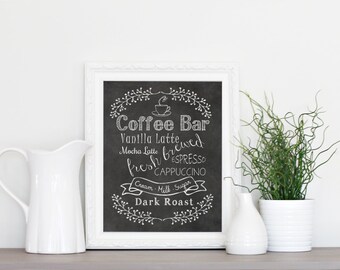 Coffe Bar Sign, Chalkboard Printable, INSTANT download, Printable chalkboard, Home decor, Bridal Shower, Baby Shower