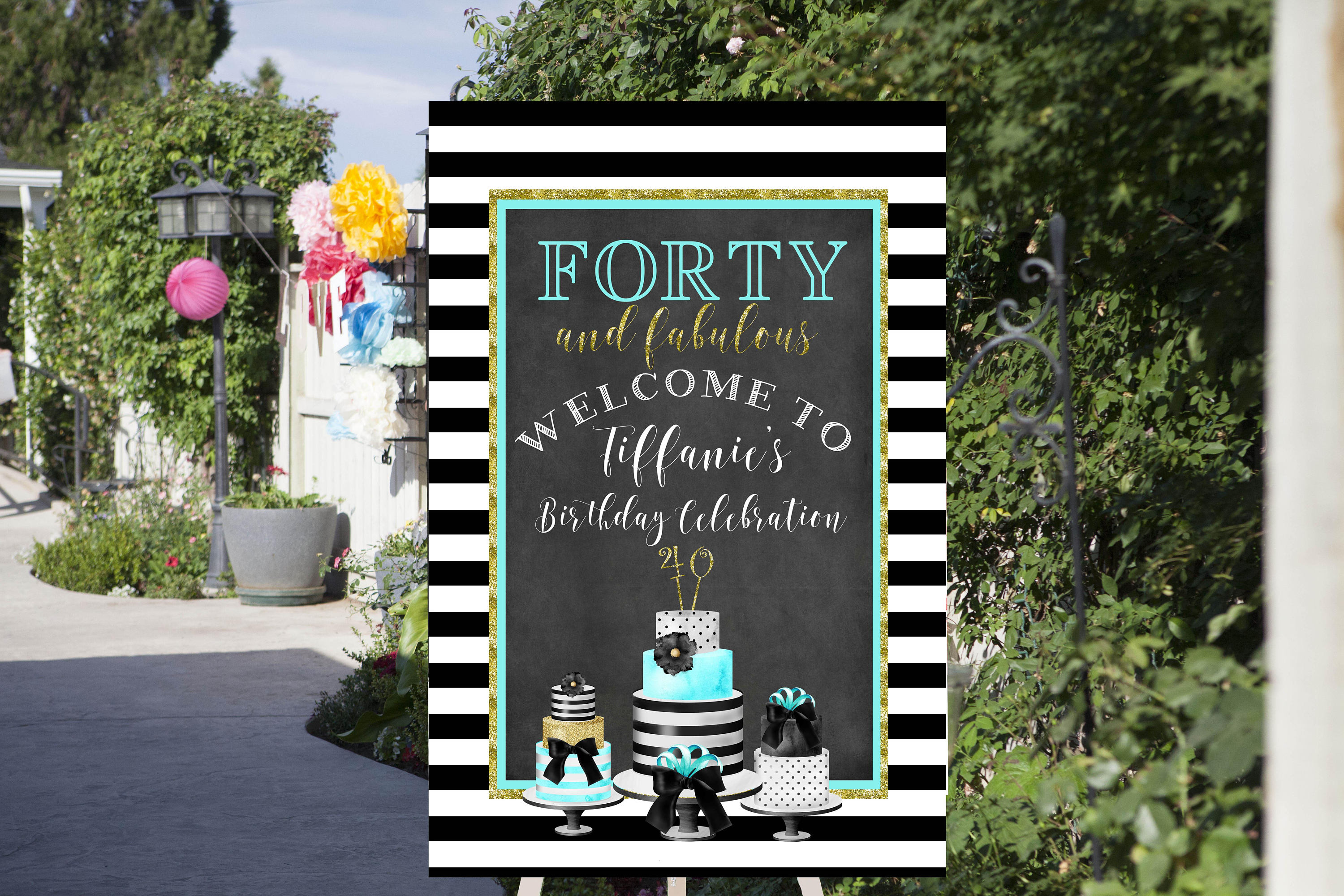 Forty and Fabulous Kate Spade Inspired 40th Birthday Black - Etsy Australia