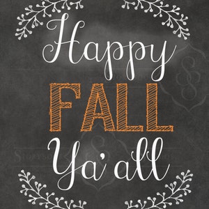 Fall, Chalkboard Printable, INSTANT Download, Printable Chalkboard Art ...