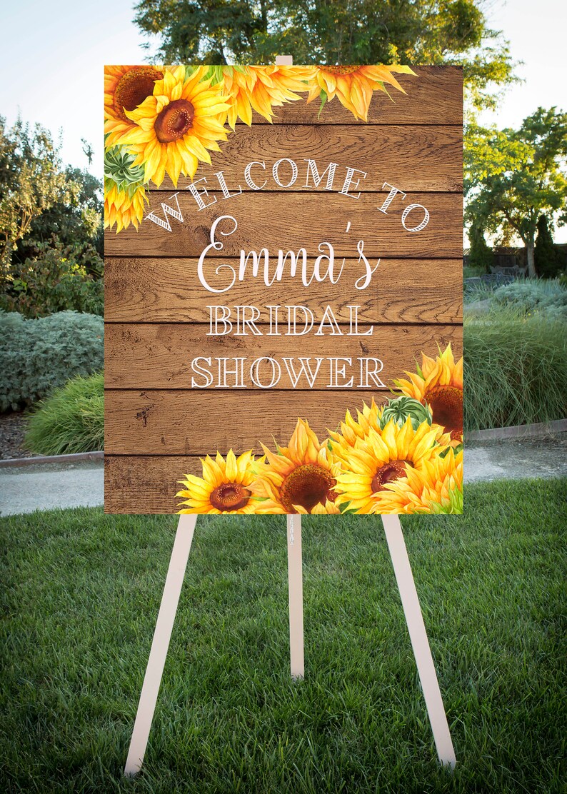 Sunflower Bridal Shower Sunflowers on wood Bridal Shower Etsy