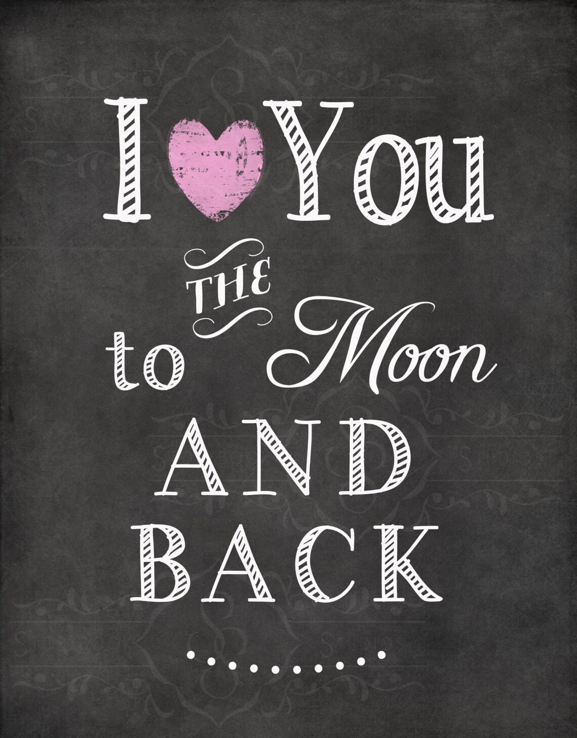 Chalkboard Printable Artwork Nursery Quote INSTANT Download Etsy