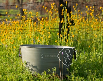 On Sale, Baby Backdrop, Digital Backdrop, Photo Background, field of flowers, rustic tub, Photoshop Background, For Photographers,