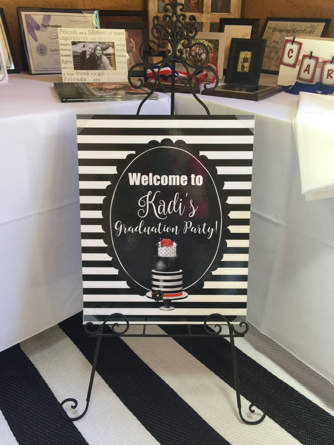 Graduation Party, Kate Spade Inspired Printable Sign, Customized With Graduates Name, Large ...