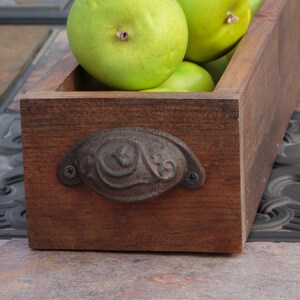 Rustic Wood Box | Rustic wood centerpiece | Reclaimed wood | Rustic Wedding | Farmhouse decor | Wood Box with Iron Cup Pulls |