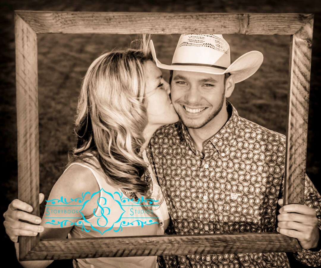 Large Rustic Frame, Reclaimed Wood From 100 Year Old Vineyard