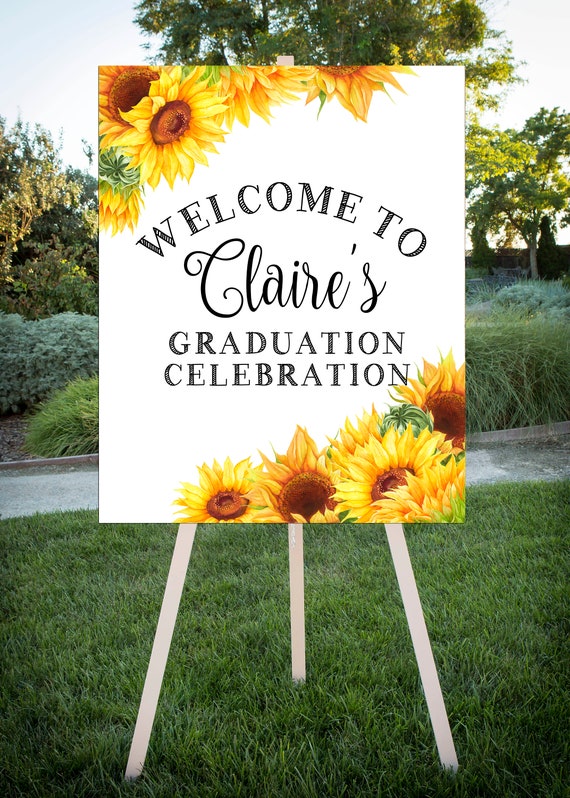 Graduation Party Sunflower theme Grad Party Printable Etsy