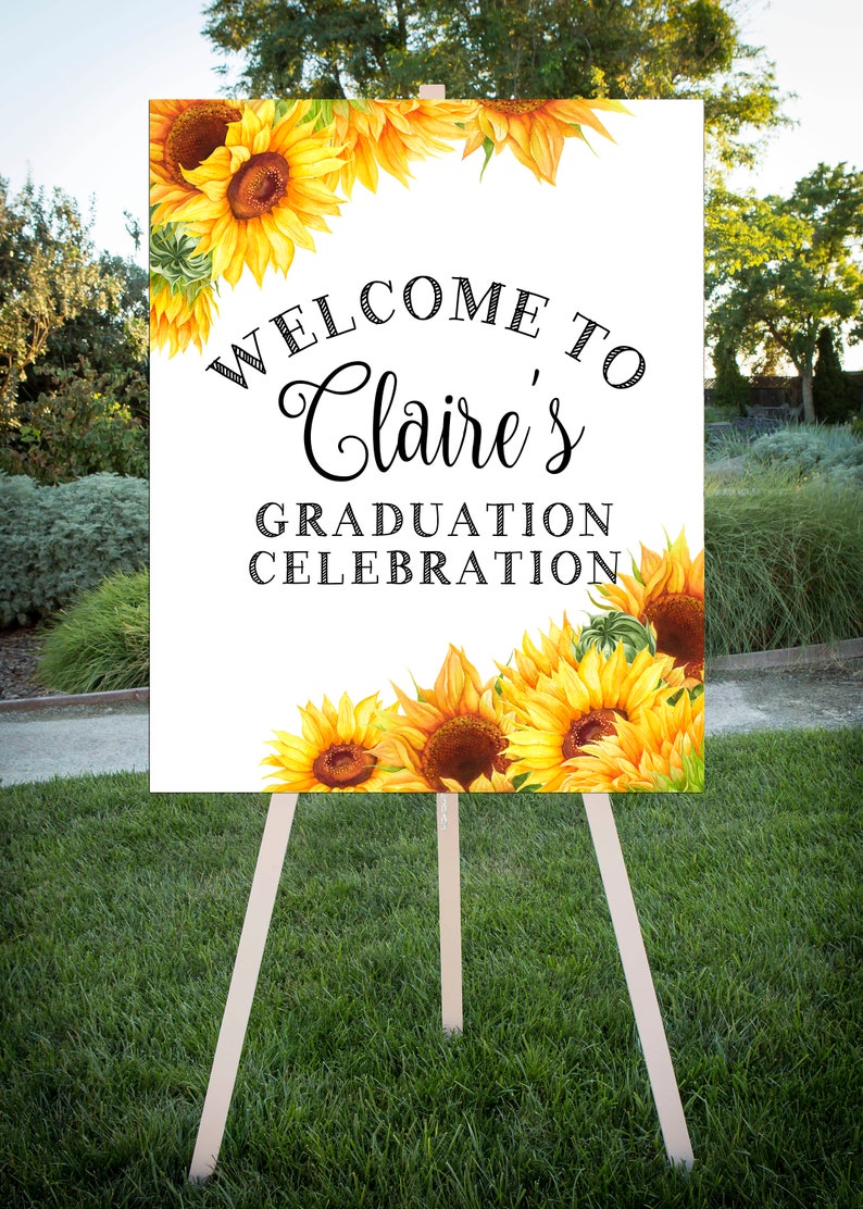 Graduation Party Sunflower Theme Grad Party Printable Sign - Etsy