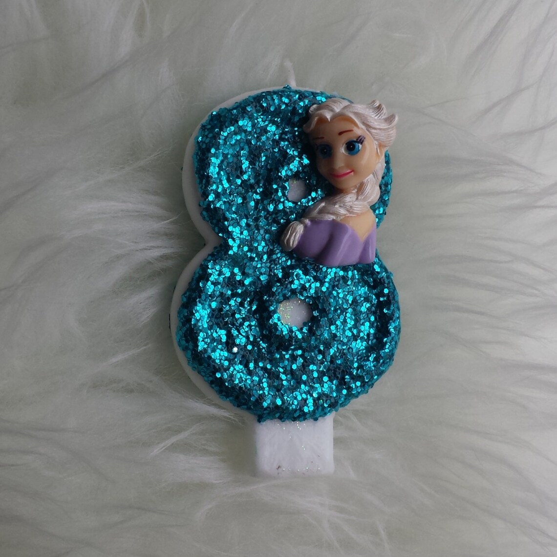 Frozen glitter birthday candle number Queen Elsa in turquoise Etsy