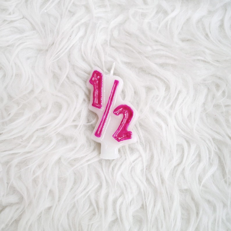 12 birthday pink number candle half birthday candle 6 month
