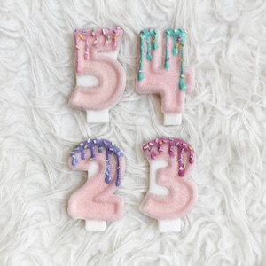 Donut glitter birthday number candle, comes in any number you like